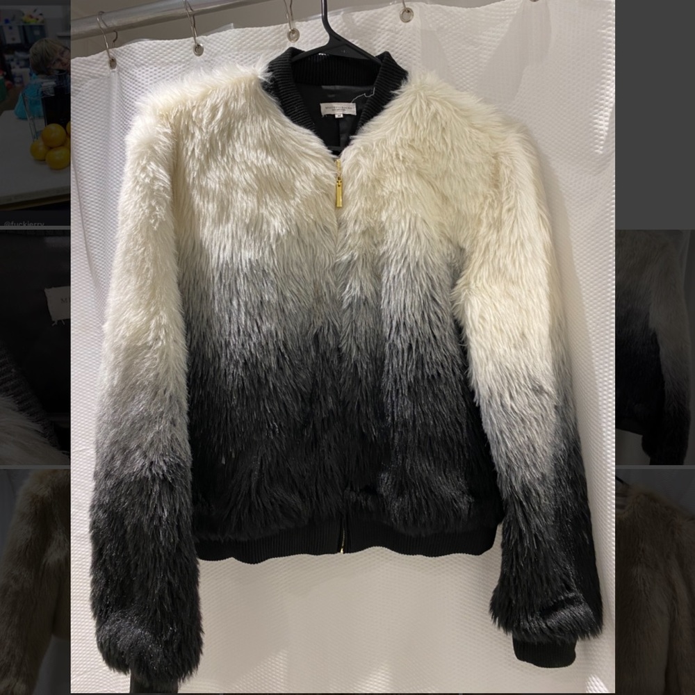 MISSTRESS ROCKS OMBRÉ FAUX FUR ZIP UP COAT - Picture 1 of 4